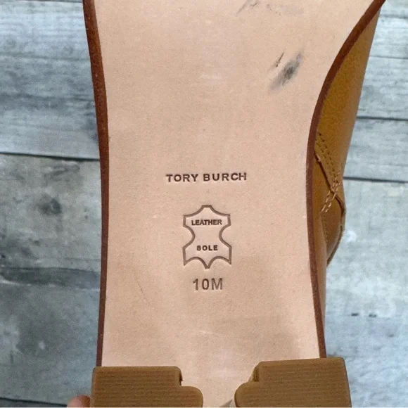 TORY BURCH BROOKE STAMPED HEEL BOOTIE IN CARAMEL CORN - SZ-10.US - Picture 12 of 12
